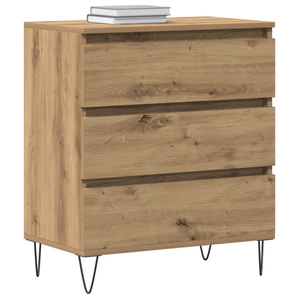 Credenza con Cassetti Rovere Artigianale 60x35x70 cm Legno Ingegnerizzato