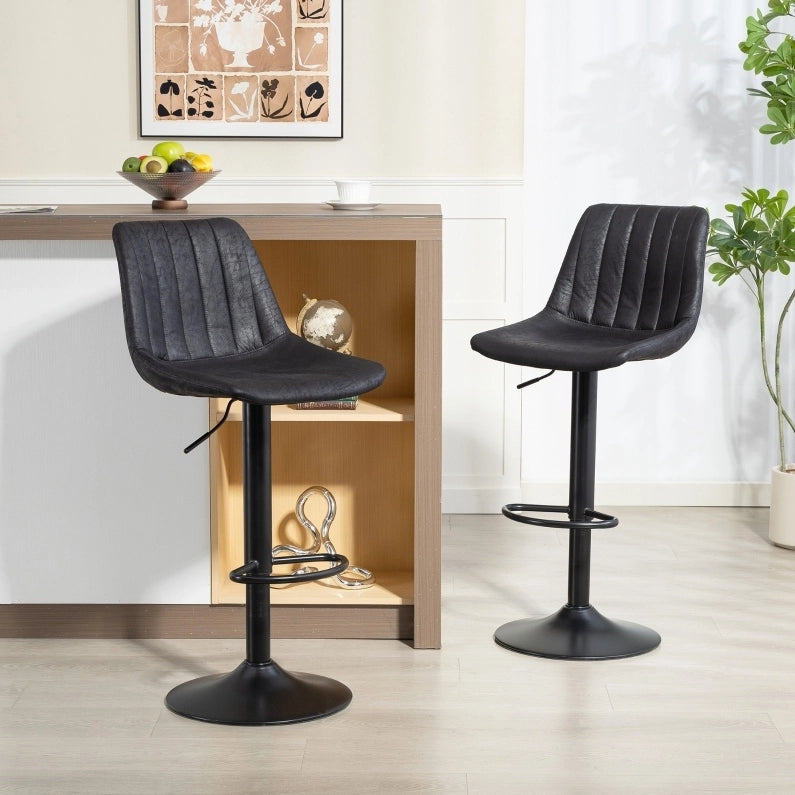 Set di 2 sgabelli da bar 43x46,5x110 cm nero – altezza regolabile, schienale