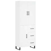 Credenza | Madia | Buffet da pranzo | Armadio da pranzo Bianca 69,5x34x180 cm in Legno Multistrato