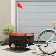 Rimorchio da Bici Nero e Arancione 30 kg in Ferro 94075