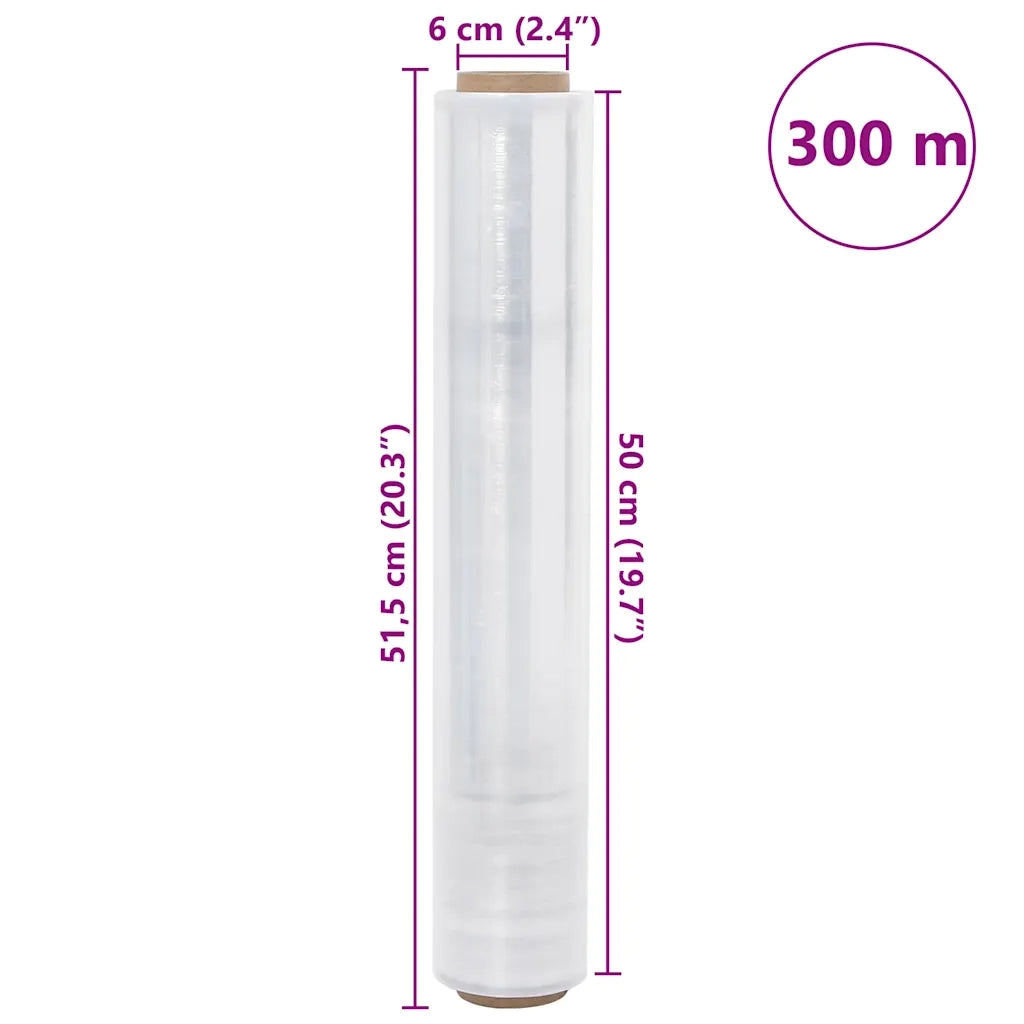 vidaXL Film Estensibile 2 pz Trasparente 23 μm 50 cm x 300 m