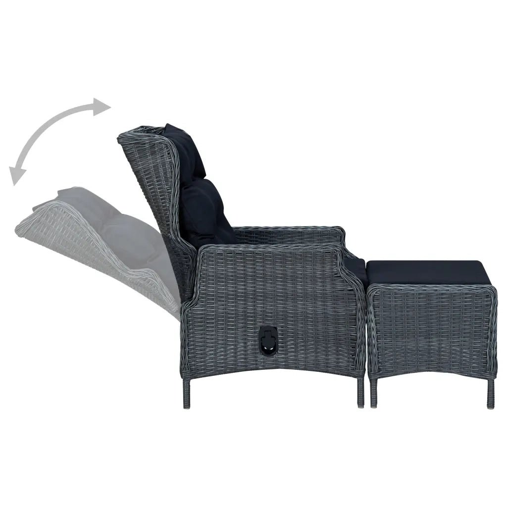 Set Mobili da Pranzo per Giardino 9 pz Grigio Scuro cod mxl 42229