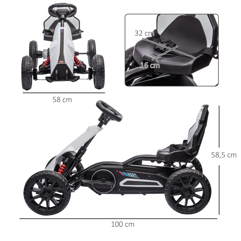 Go-Kart Elettrico per Bambini ¨C zephmum ¨C Bianco, Metallo e Plastica
