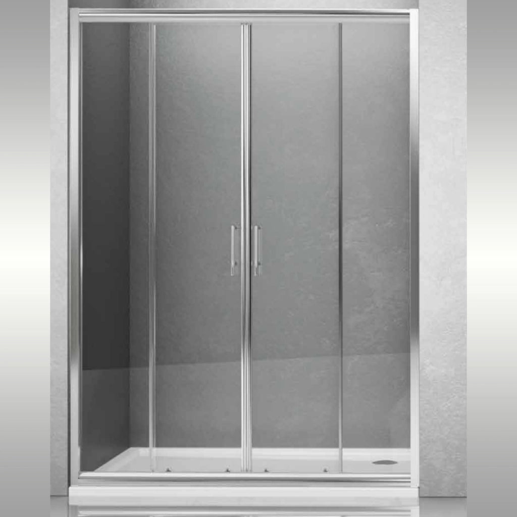 Porta doccia scorrevole slide4 per nicchia quattro ante cristallo trasparente *** misure 160-166 x h190 cm trasparent...
