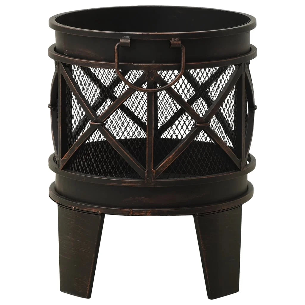 Braciere rustico con attizzatoio φ42x54 cm acciaio 02_0005909