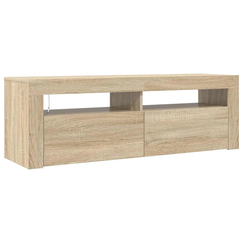 Mobile Porta TV con Luci LED Rovere Sonoma 120x35x40 cm 804313