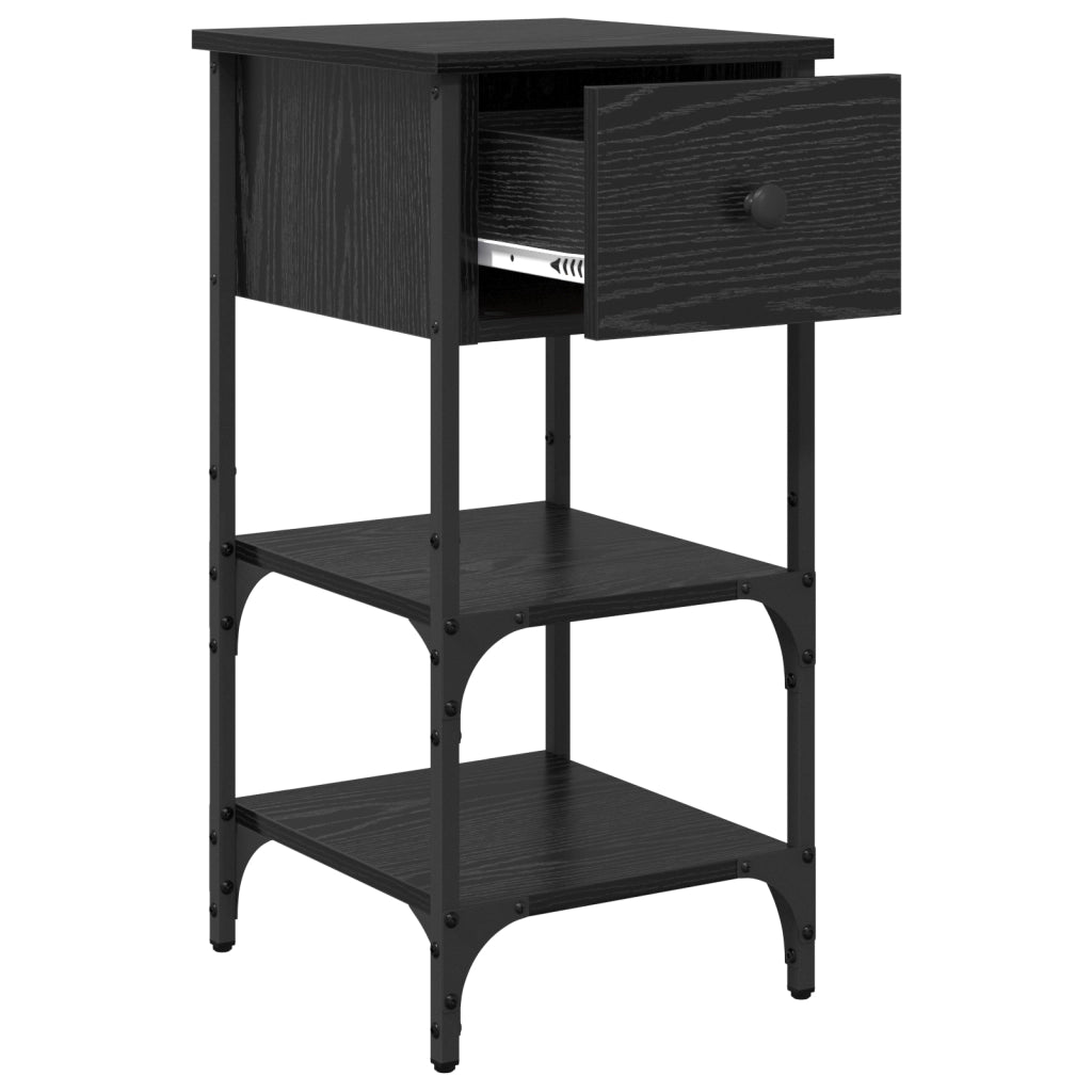 Comodino rovere nero 34x36x70 cm legno ingegnerizzato