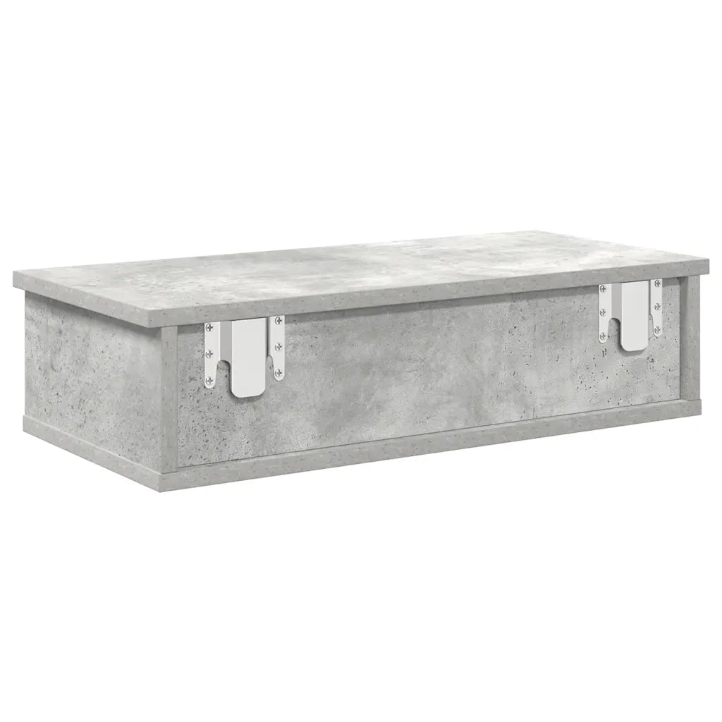 Scaffale a Parete con Cassetti Grigio 60x28x15 cm in Truciolato 859944