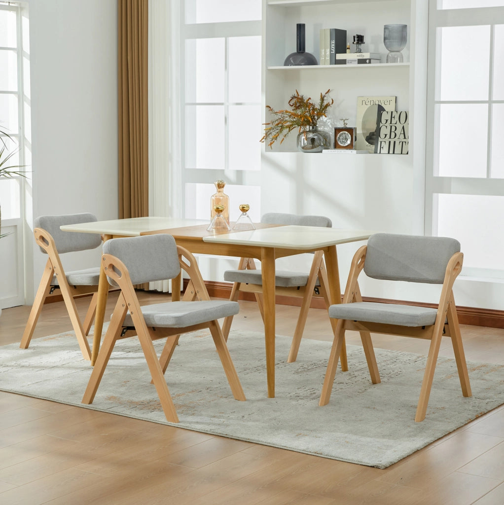 Sedia pieghevole imbottita con seduta sfoderabile in legno grigio