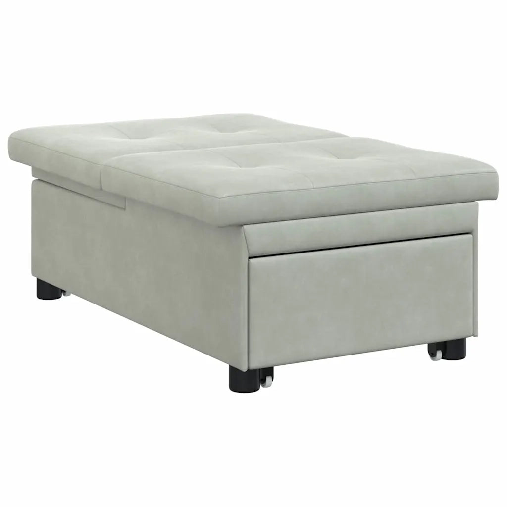 Divano letto | Sof¨¤ letto | Letto singolo Grigio chiaro 194 x 67 x 82 cm Velluto