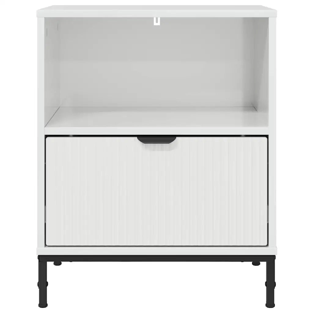Comodini 2 pz-Set di 2 Tavolino da notte Bianco lucido 49 x 36 x 61 cm Legno multistrato