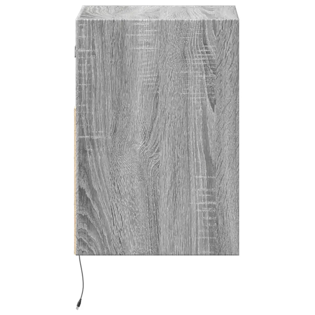 Mobili TV a Parete con Luci LED 2pz Grigio Sonoma 41x31x45 cm 852324