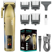 Trade Shop - Tagliacapelli Professionale Senza Fili Display Led A Batteria Ricaricabile V-688 -