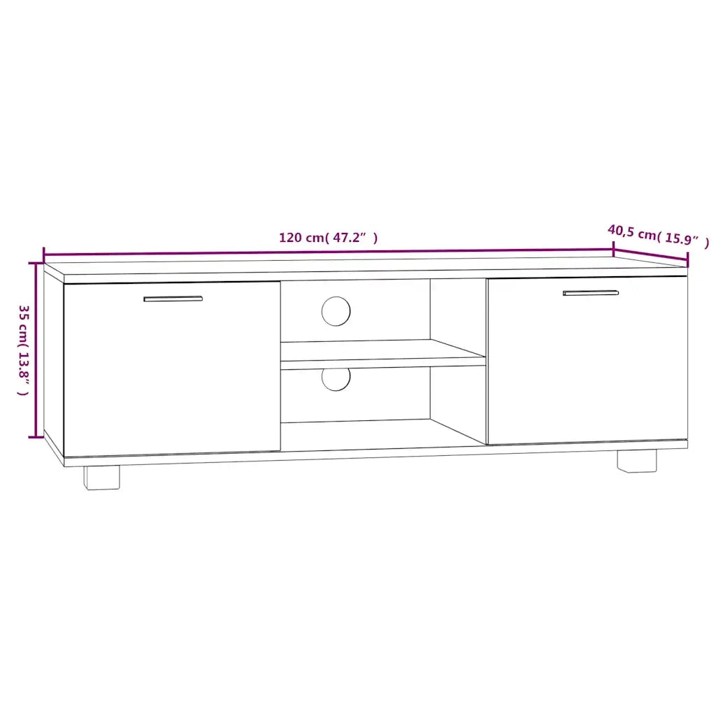 Mobile TV Grigio Sonoma 120x40,5x35 cm in Legno Multistrato