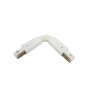 Giunto Connettore Curva Flessibile per Binario Mono Fase Colore Bianco Doppia Testa Per Mono Fase