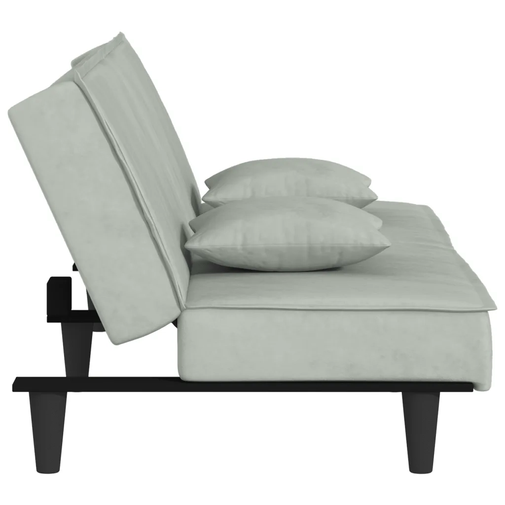 Divano letto-Sofa Letto-Daybed Grigio Chiaro in Velluto