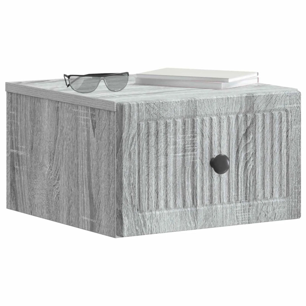Mobiletto da notte a muro 2 pcs Grigio Sonoma 33 x 34,5 x 20 cm 897928