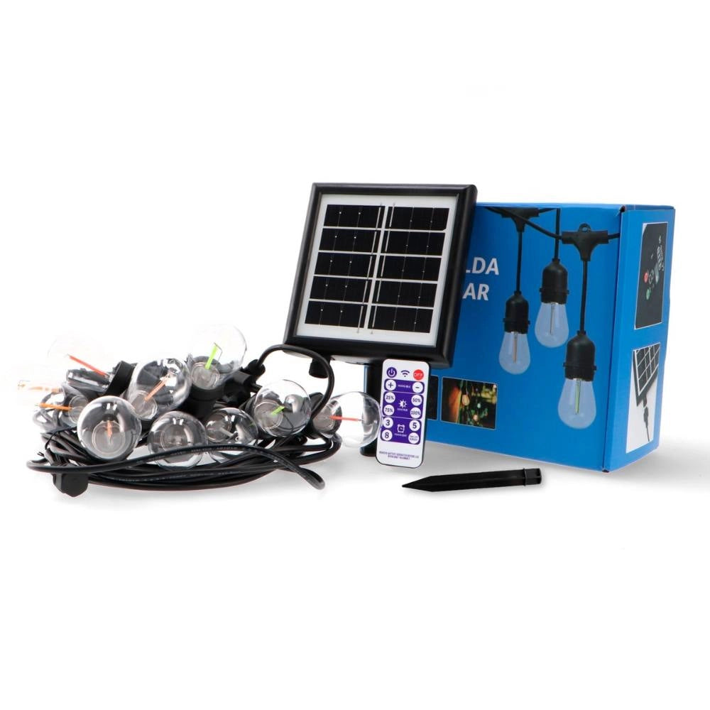 Ledme ghirlanda led solare 3w con 10 lampadine e27 da esterno ip65 rgb