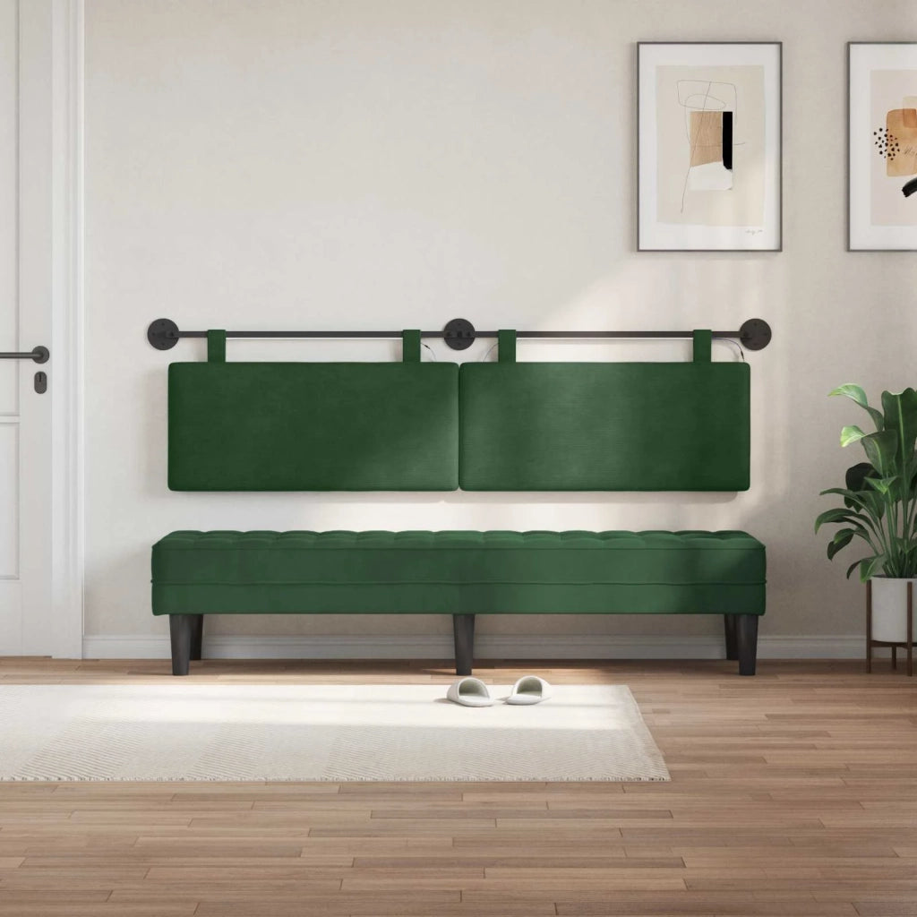 Testiera sospesa Con luce LED Verde Giungla Tessuto in Cords 3424322