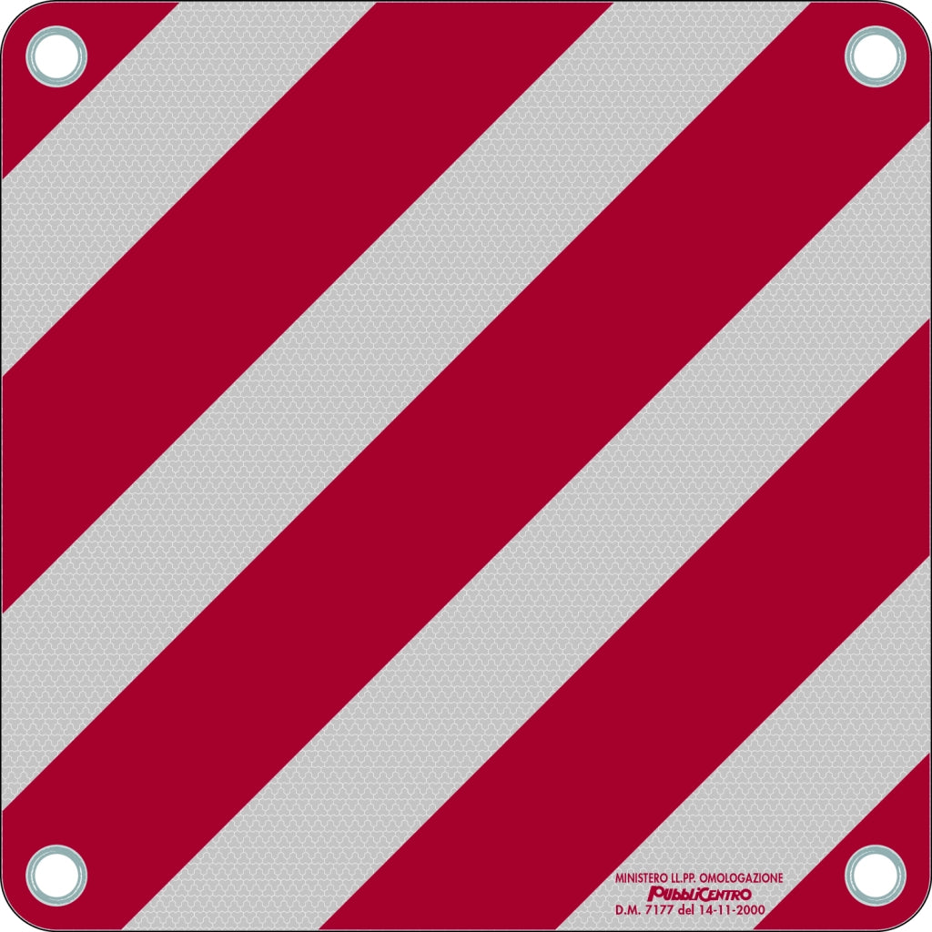 CARTELLO SEGNALETICO CARICHI SPORGENTI IN ALLUMINIO RIFRANGENTE  cm. 50x50