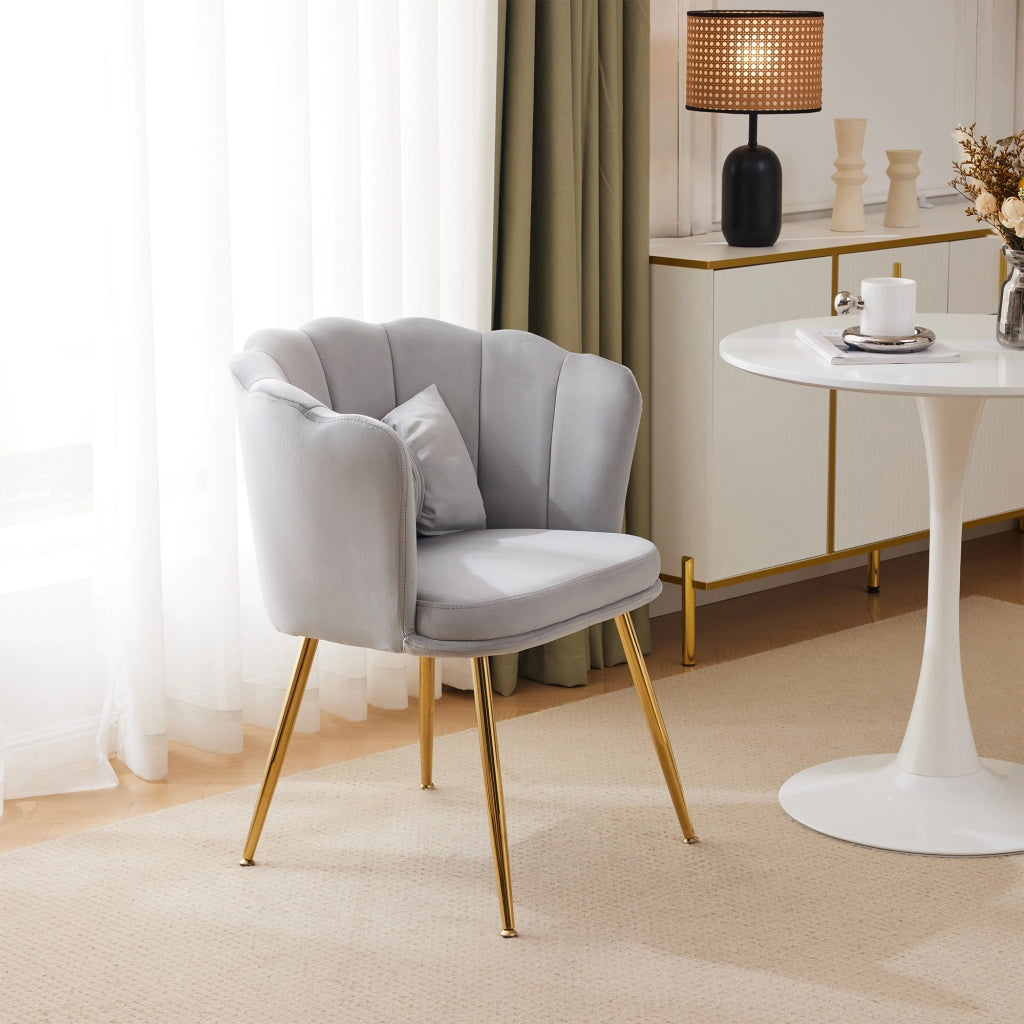 POLTRONA da soggiorno in velluto grigio 62x54x43 cm con cuscino