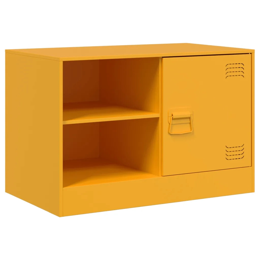 Mobili TV 2 pz Giallo Senape 67x39x44 cm in Acciaio 841698
