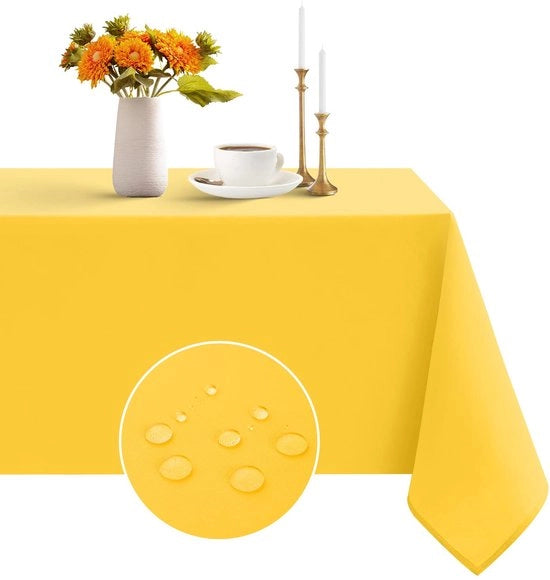Tappeto di tavolo giallo 100x140 cm esterno impermeabile rettangolare tappeto di tavolo tappetini decorativi per compleanni, feste, giardino, primavera, estate, terrazzo, matrimoni, Pasqua