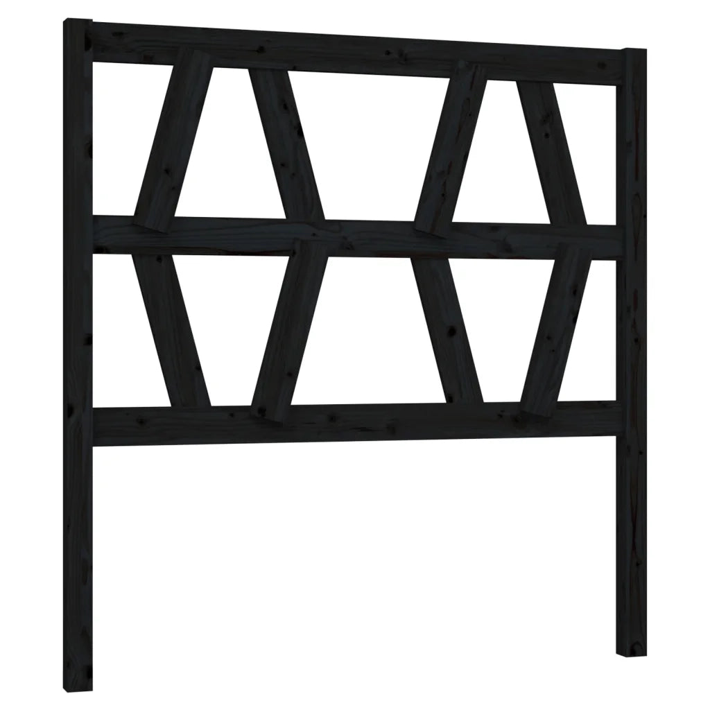Testiera per Letto-Testata-Testiera Decorativa Nera 96x4x100 cm in Legno Massello di Pino 110155