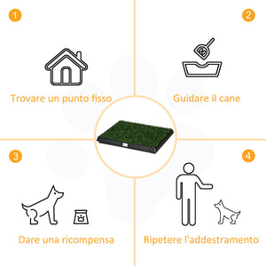 Lettiera per Cani 51x63 cm con Prato Sintetico e Vassoio Inferiore per Interno ed Esterno