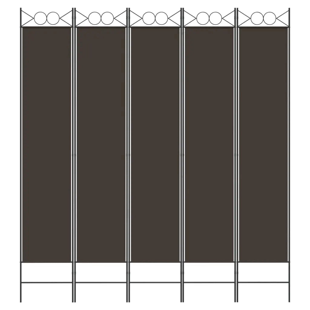 Divisorio a 5 Pannelli Marrone 200x220 cm in Tessuto cod mxl 58878