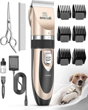 Tondeuse per cani e gatti professionale - elettrotonde per cani e gatti con rasoi a batteria - tondeuse per cani giallo oro