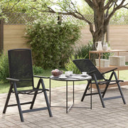 Sedie da giardino reclinabili 2 pcs Nero 58 x 71 x 112 cm