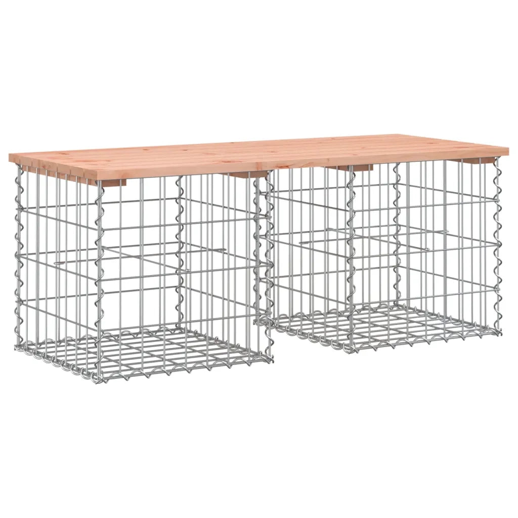 Panchina da Giardino | Panca da Giardino Design Gabbione 103x44x42 cm Massello Douglas