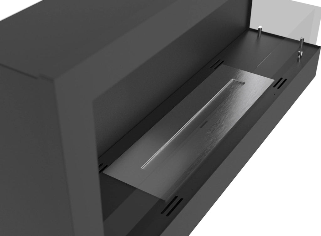 Camino a Bioetanolo da Incasso 90x45 cm Corner 900 Right Destro Nero con Vetro