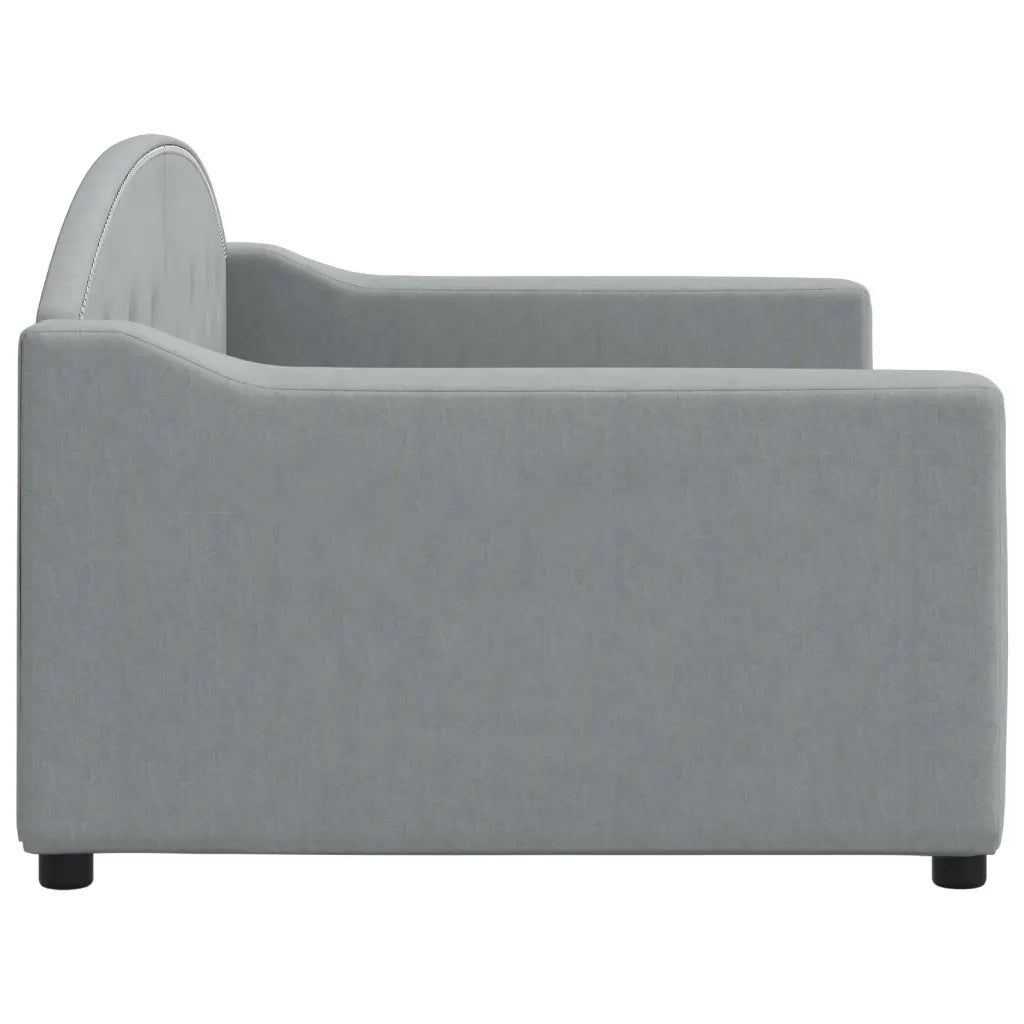 Letto da Giorno Grigio Chiaro 90x200 cm in Tessuto