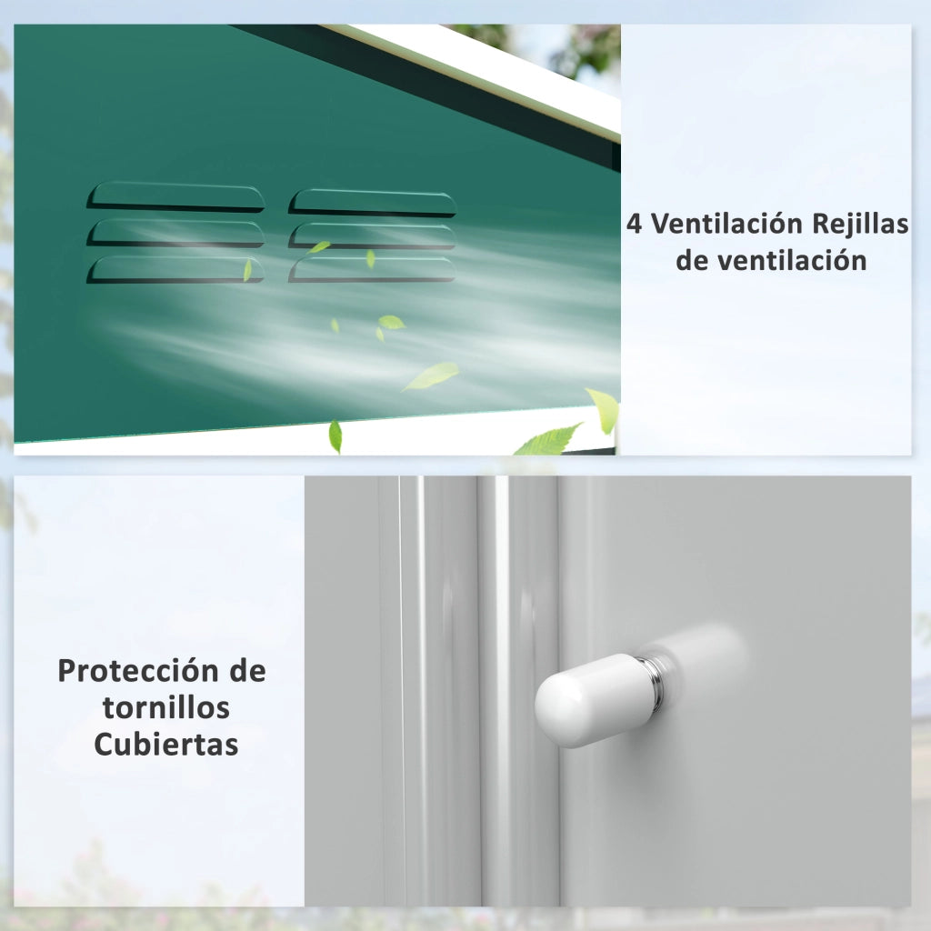 Casetta da Giardino 3.6 m2 ¨C Minimal ¨C 236x171x191 cm Verde con Porte Scorrevoli