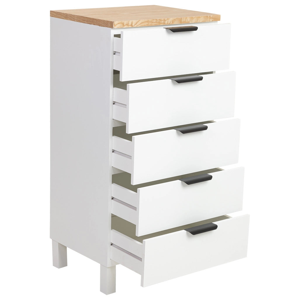 Cassettiera in legno bianco 45x35x90