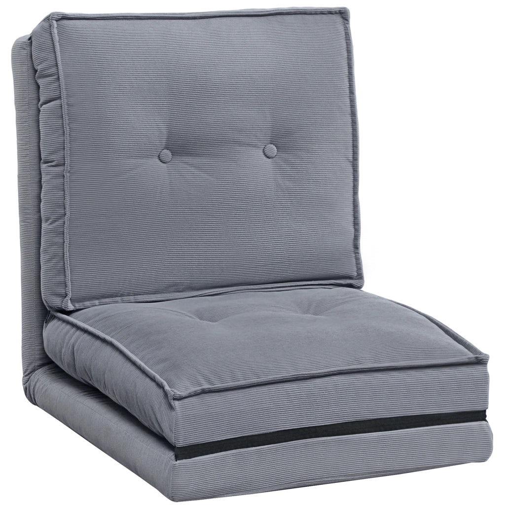 Poltrona reclinabile pieghevole in velluto ¨C zephmum ¨C grigio 59x230x15