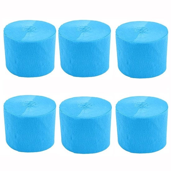 Papier per crêpes 6 rotoli 4,5 cm x 25 m - Decorazioni di fondo - Decorazioni per feste - Decorazioni per matrimoni - Decorazioni per festival