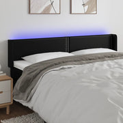 Testiera a LED-Testata con LED Nera 183x16x78/88 cm in Similpelle 333240