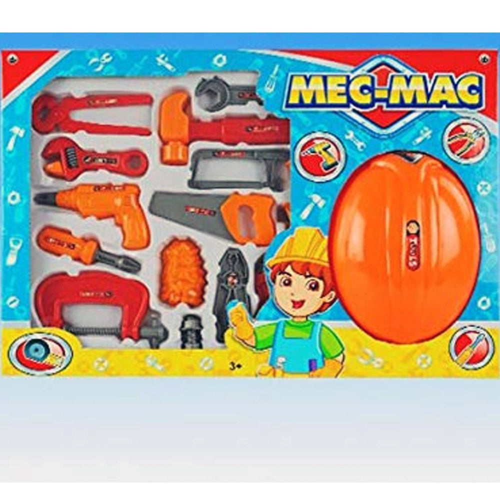 Trade Shop - Maxi Brico Trapano Elmetto Attrezzi Lavoro E Accessori Martello Sega Viti Mecmac -