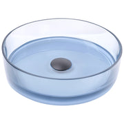 Lavandino da appoggio Azzurro Superficie solida 360 mm Lavandino da bagno rotondo semitrasparente