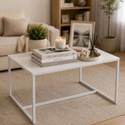 Lisese, Tavolino da Salotto Forma Quadrato, 67x67x46h cm Bianco