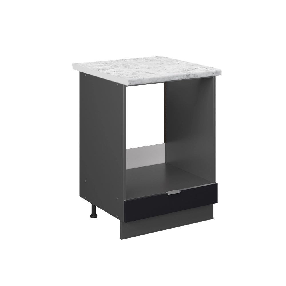 Mobile per forno da incasso Fame-Line Nero rigato/Antracite 60 cm, PL Marmo Vicco