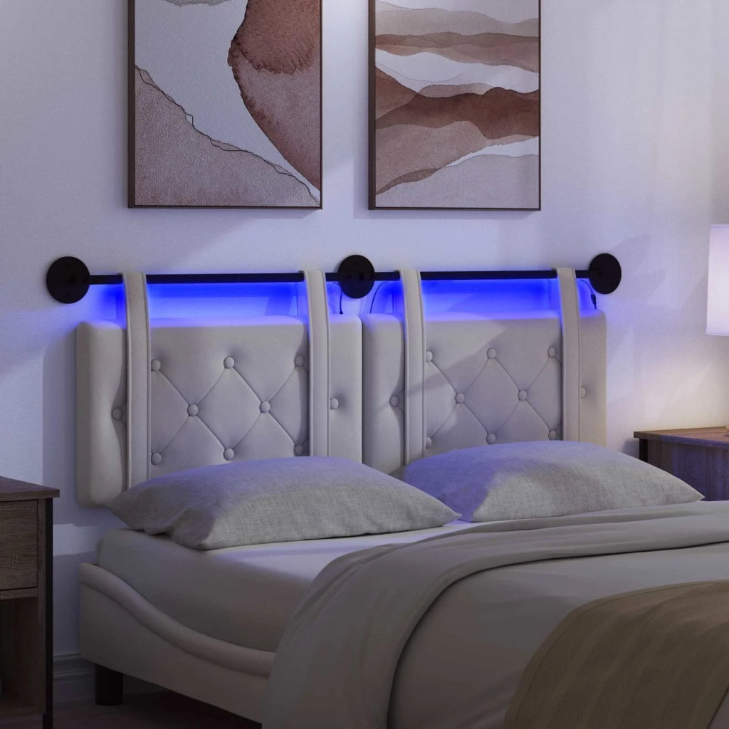 Testiera sospesa Con luce LED Crema Velluto 3424146