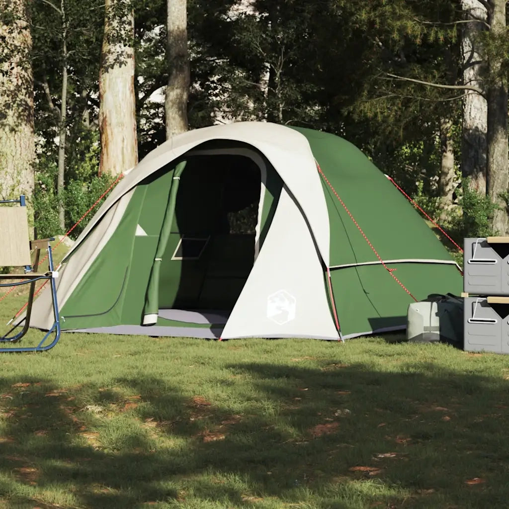 Tenda da Campeggio a Cabina per 4 Persone Verde Impermeabile 4009558