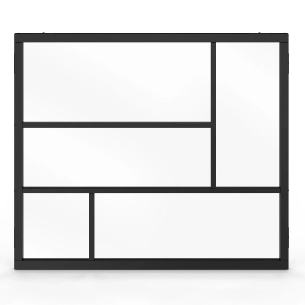 IDMarket - Tetto geometrico in vetro da studio L. 93 x H. 108 cm in metallo nero e vetro temperato