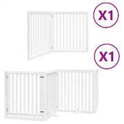 Cancelletto di sicurezza per animali domestici porta pieghevole 6 pannelli legno di pioppo bianco 02_0023230