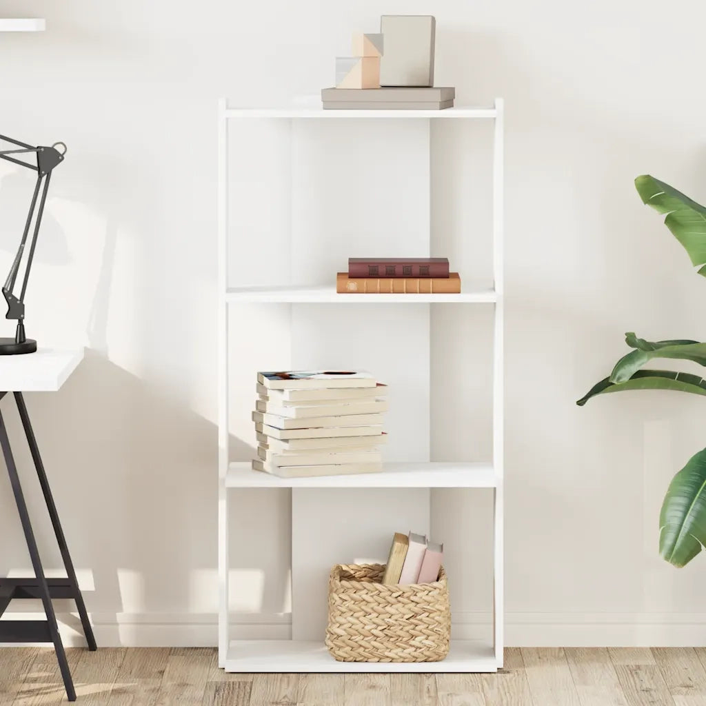 Libreria a 3 Ripiani Bianca 60x30x120 cm in Legno Multistrato 860265
