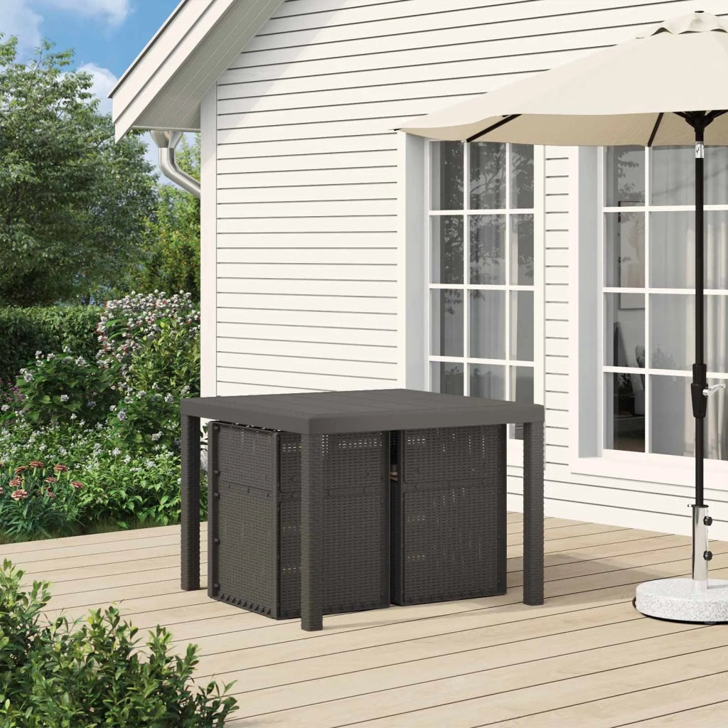 Sedie da pranzo da giardino 2 pcs Grigio chiaro e Tortora PP